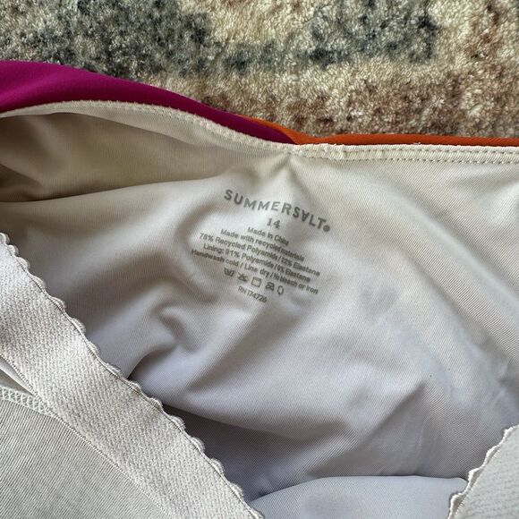 Summersalt The Marina One Piece Swimsuit Size US Plus 14 Orange Pink Colorblock - Picture 5 of 5